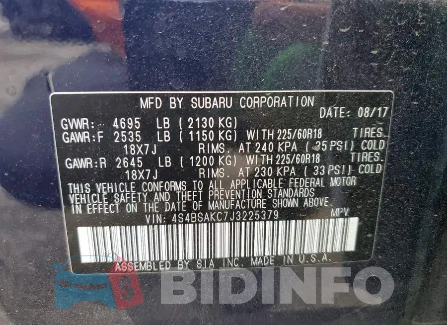4S4BSAKC7J3225379 Photo# 14