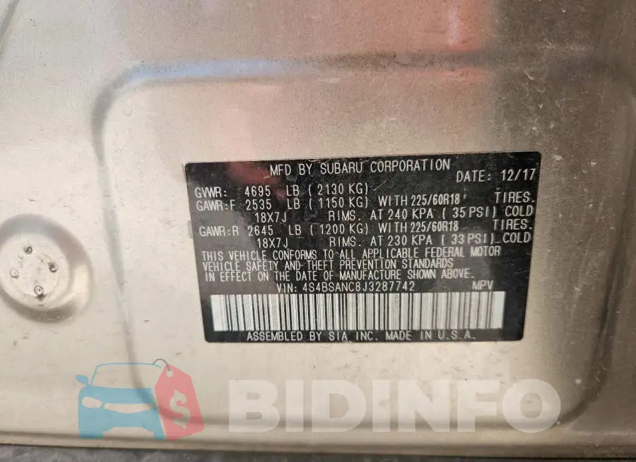 4S4BSANC8J3287742 Photo# 14