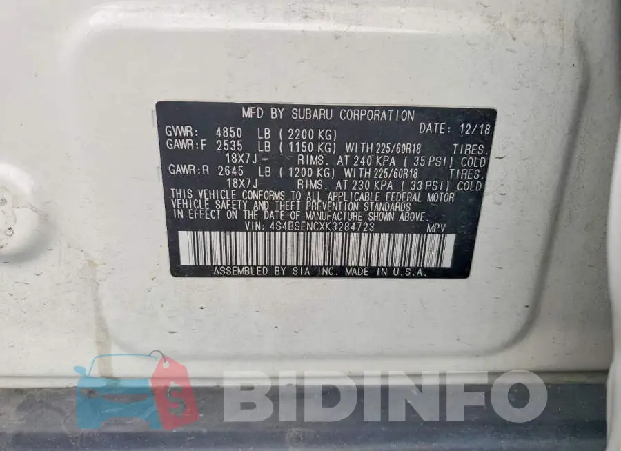 4S4BSENCXK3284723 Photo# 13