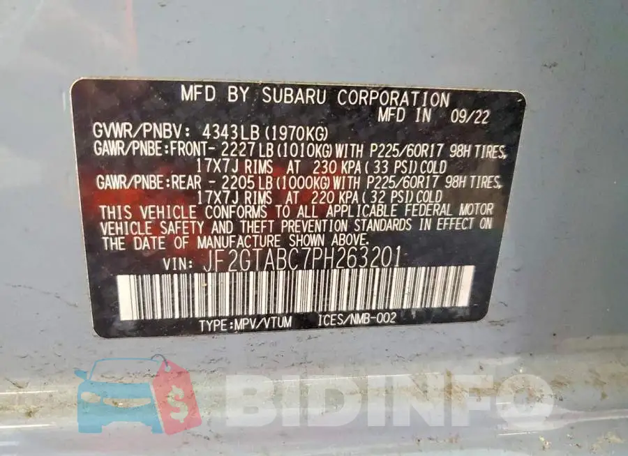 JF2GTABC7PH263201 Photo# 13
