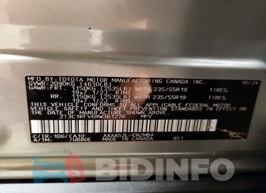 2T3C1RFV6RW361226 Photo# 13