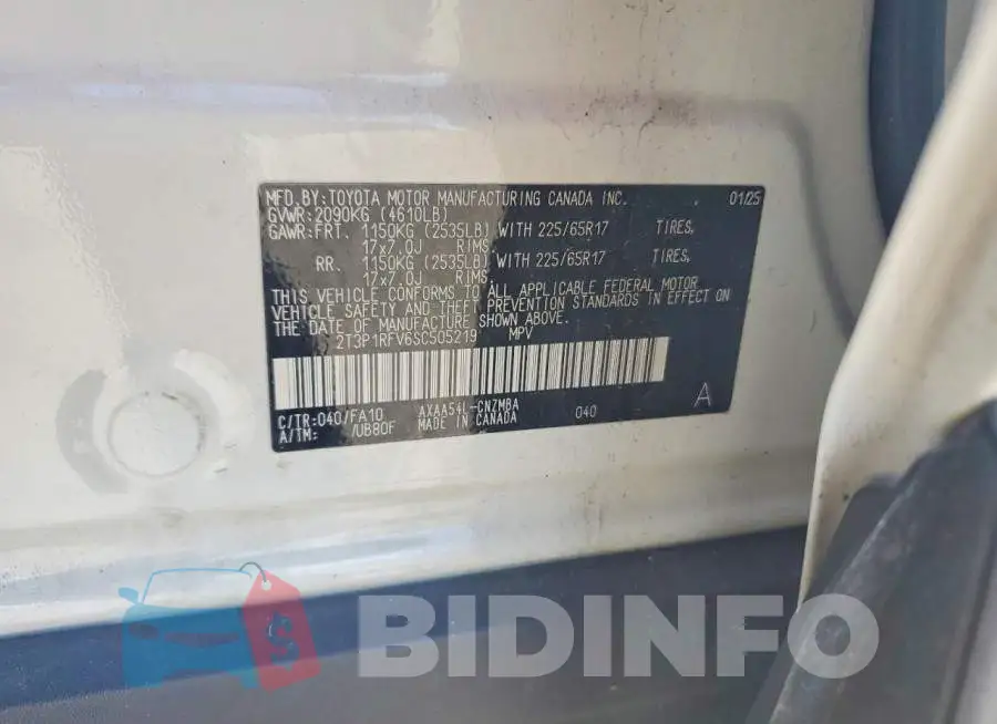 2T3P1RFV6SC505219 Photo# 13