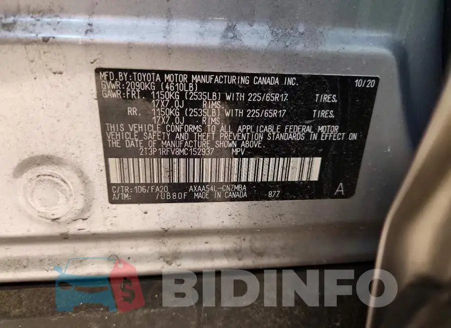 2T3P1RFV8MC152937 Photo# 13