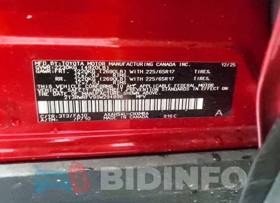 2T3RWRFV9SW294896 Photo# 13