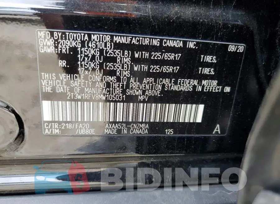 2T3W1RFV8MW105031 Photo# 13