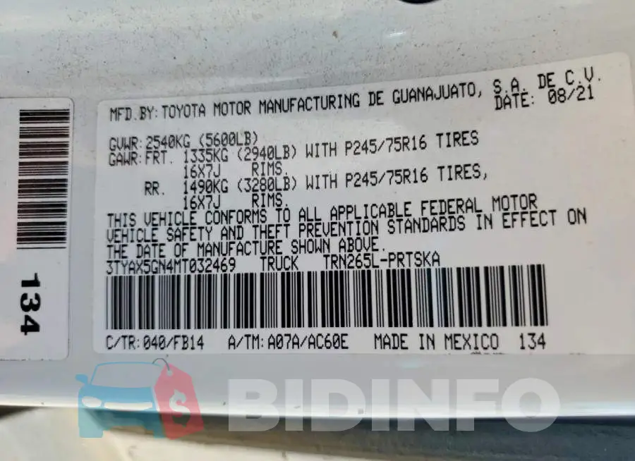 3TYAX5GN4MT032469 Photo# 13