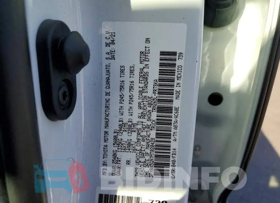 3TYAX5GN7MT020428 Photo# 12