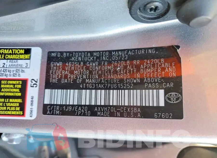 4T1G31AK7PU615252 Photo# 12