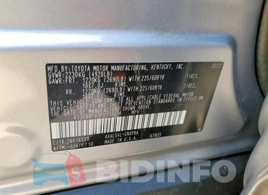 4T3E6RFV3PU113474 Photo# 13