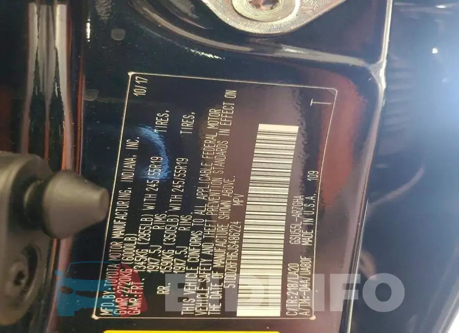 5TDDZRFH6JS486224 Photo# 14