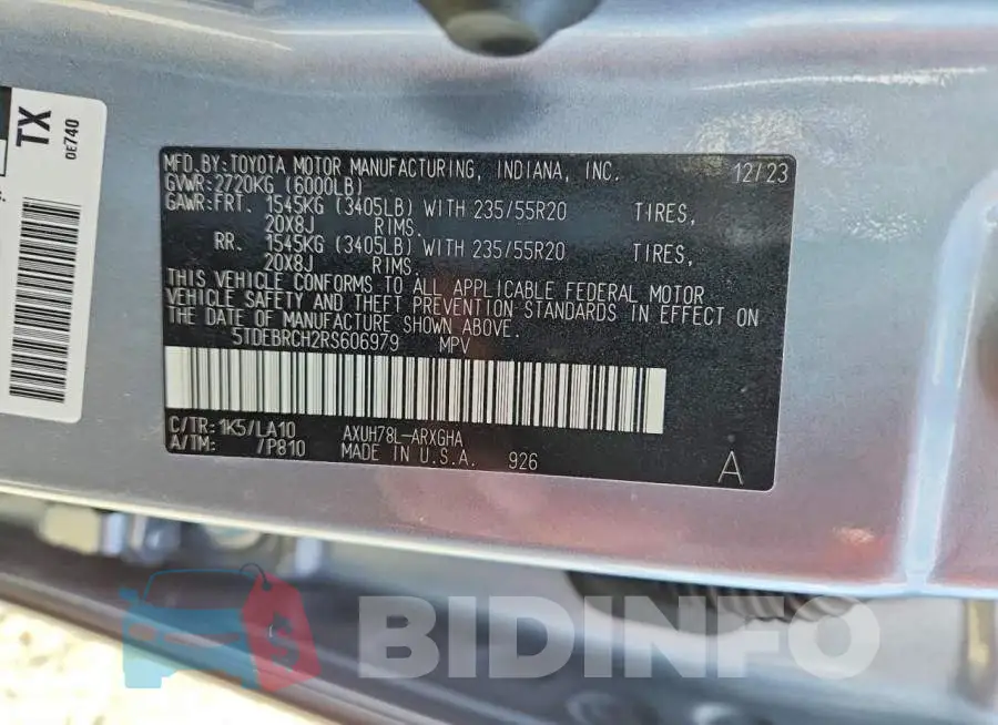 5TDEBRCH2RS606979 Photo# 13