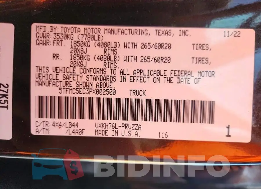 5TFMC5EC3PX002500 Photo# 12