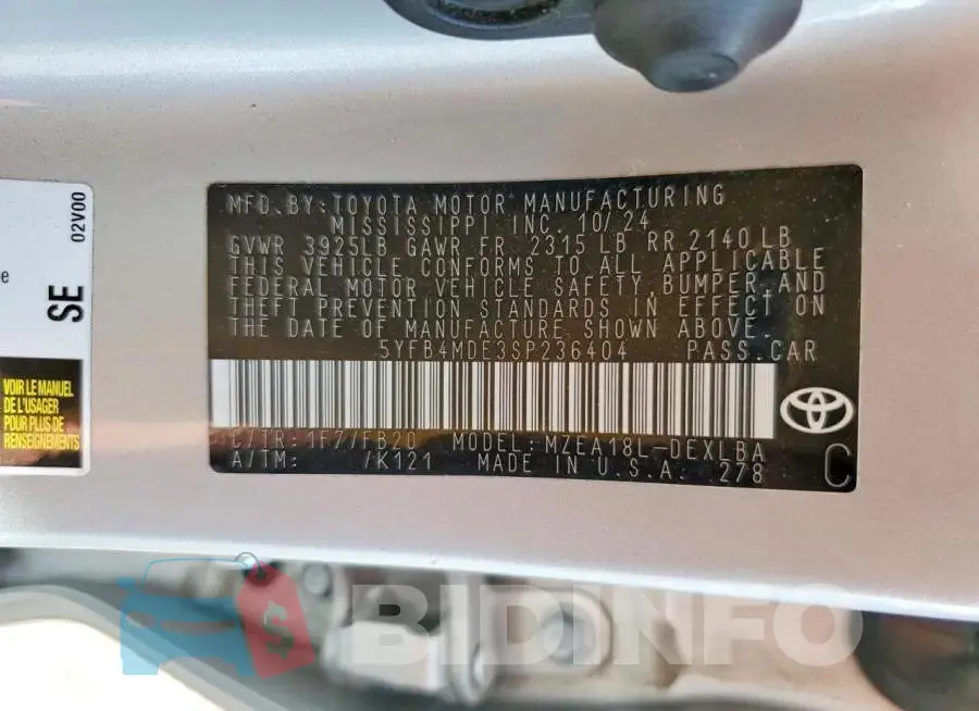 5YFB4MDE3SP236404 Photo# 13