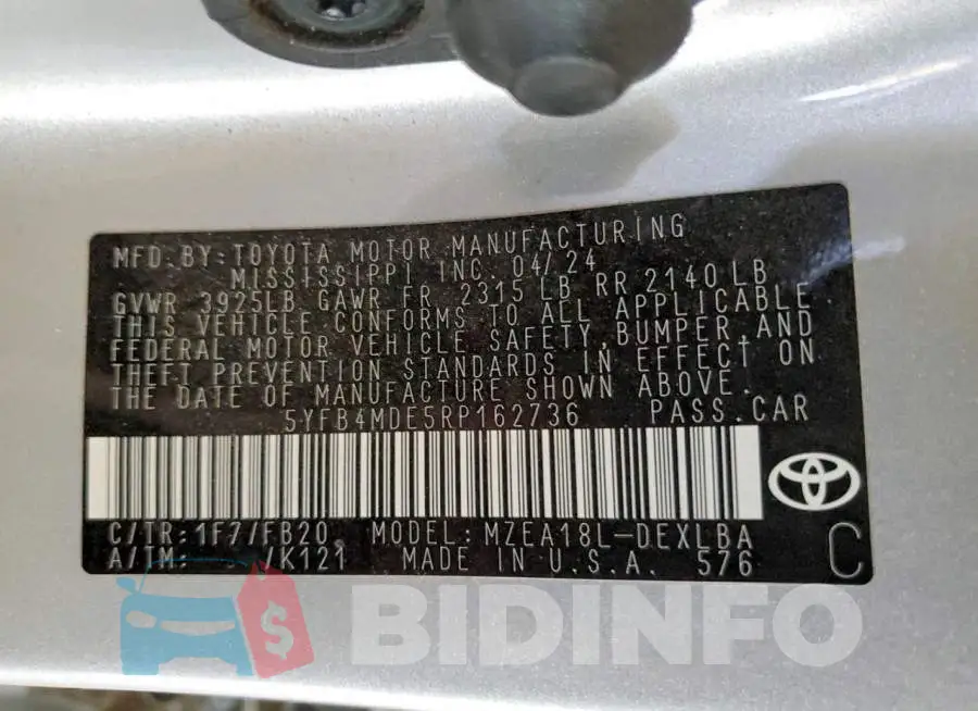5YFB4MDE5RP162736 Photo# 12