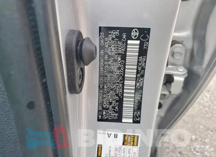 JTDBCMFE7PJ006912 Photo# 12