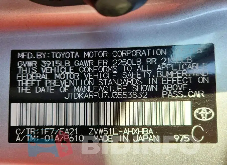 JTDKARFU7J3553832 Photo# 12