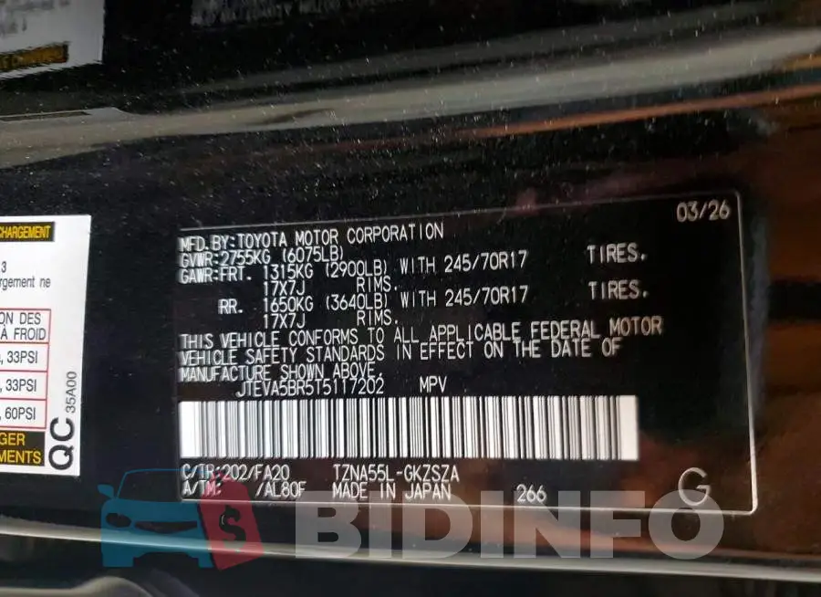 JTEVA5BR5T5117202 Photo# 14