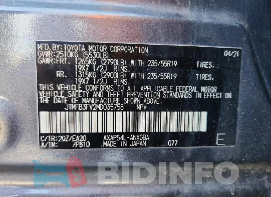 JTMFB3FV2MD035758 Photo# 14
