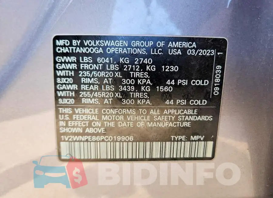 1V2WNPE86PC019906 Photo# 12
