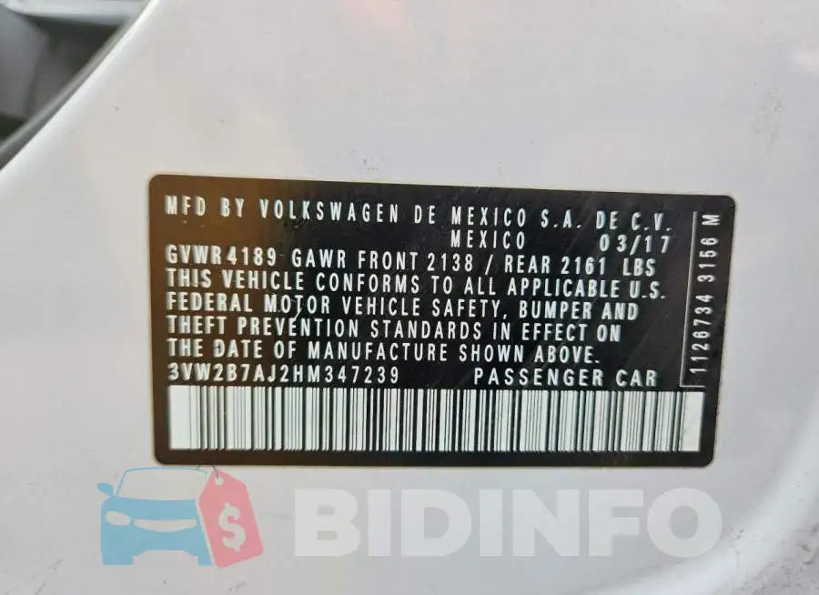 3VW2B7AJ2HM347239 Photo# 12
