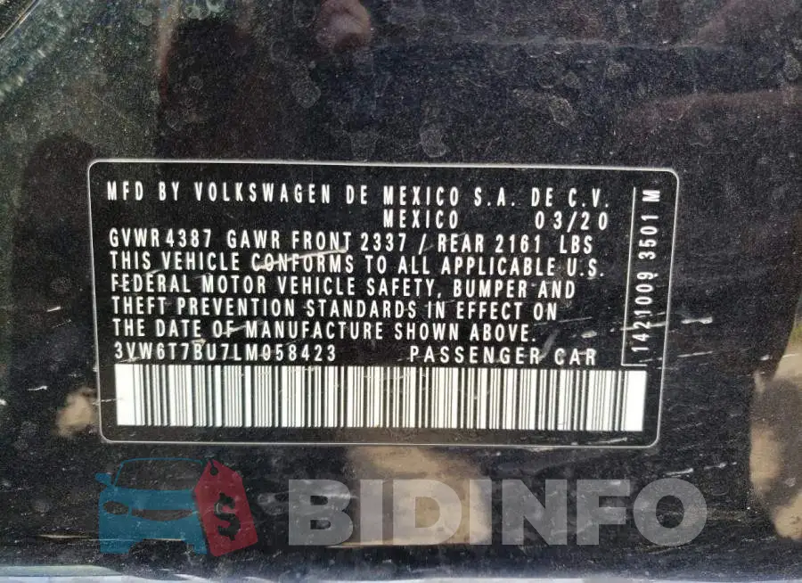 3VW6T7BU7LM058423 Photo# 13