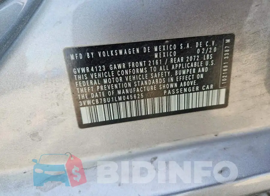 3VWCB7BU1LM045625 Photo# 12