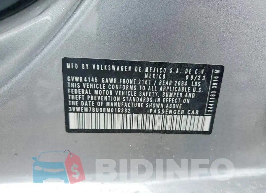 3VWEM7BU0RM015382 Photo# 12