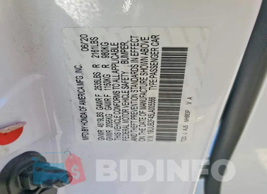19UUB2F45LA005566 Photo# 13