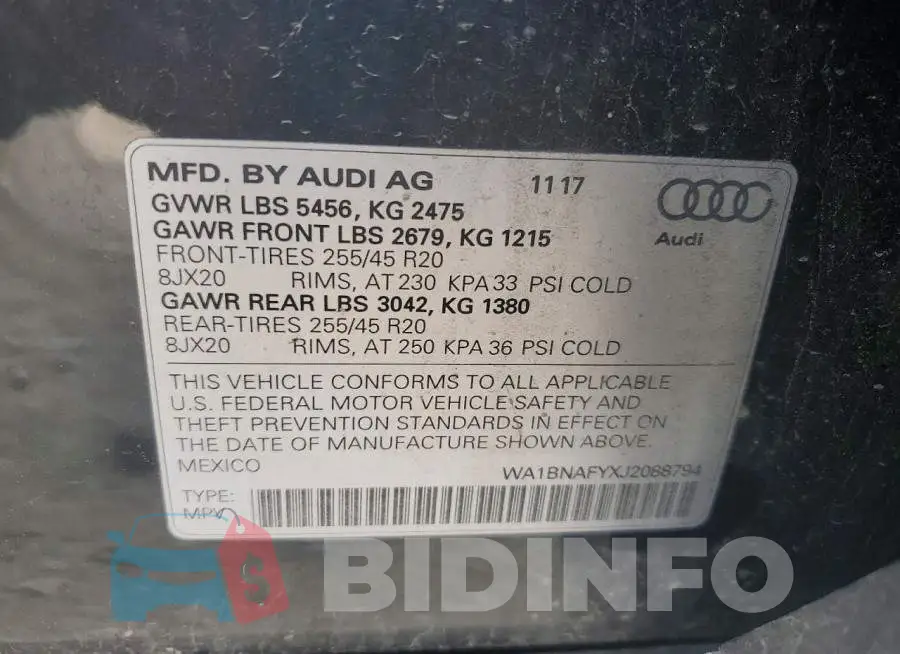 WA1BNAFYXJ2088794 Photo# 13