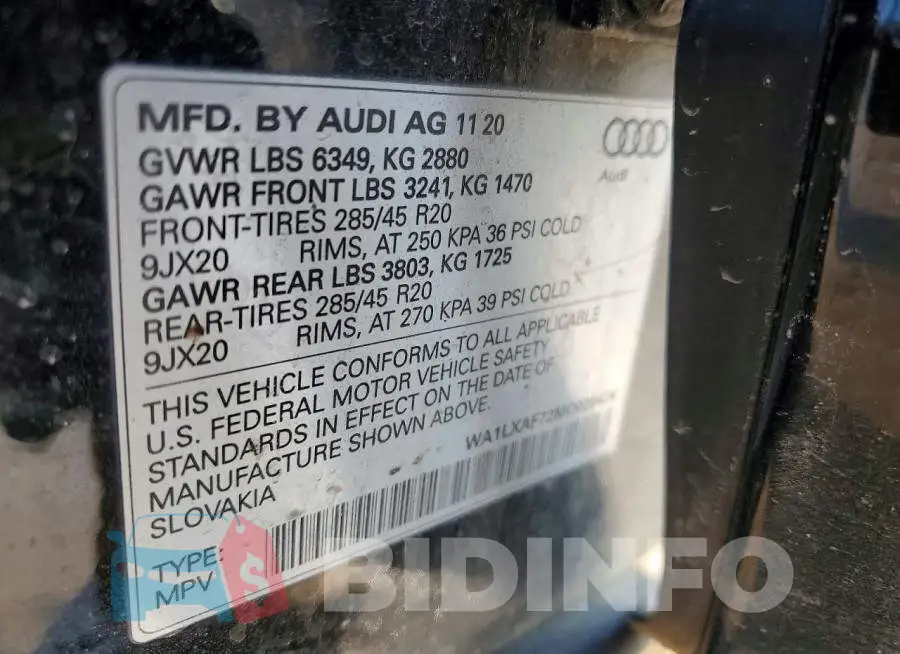 WA1LXAF72MD020424 Photo# 13