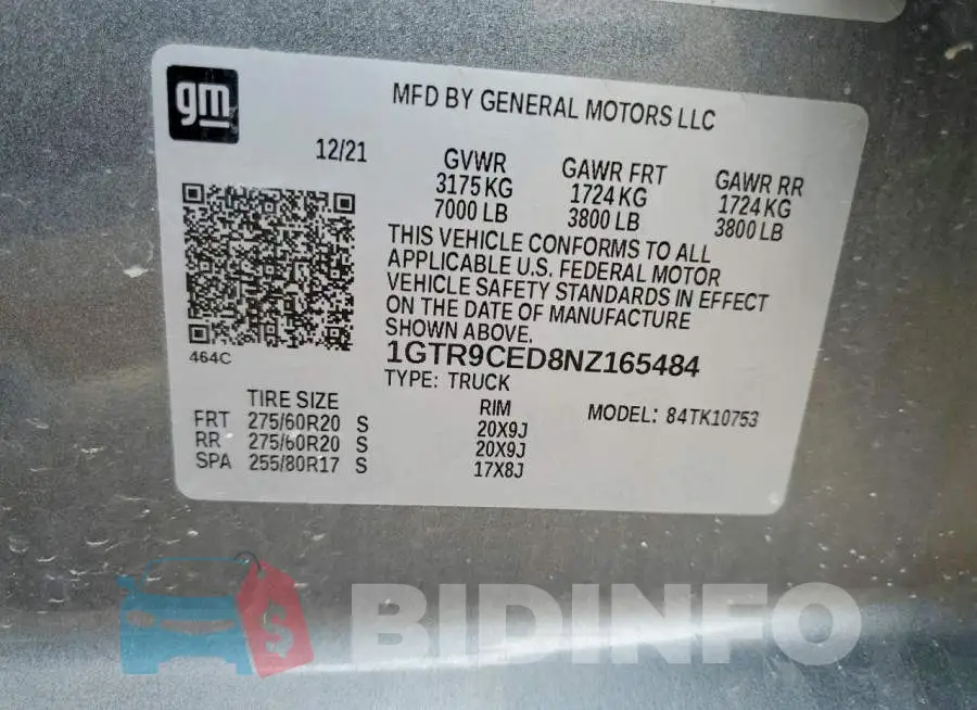 1GTR9CED8NZ165484 Photo# 13