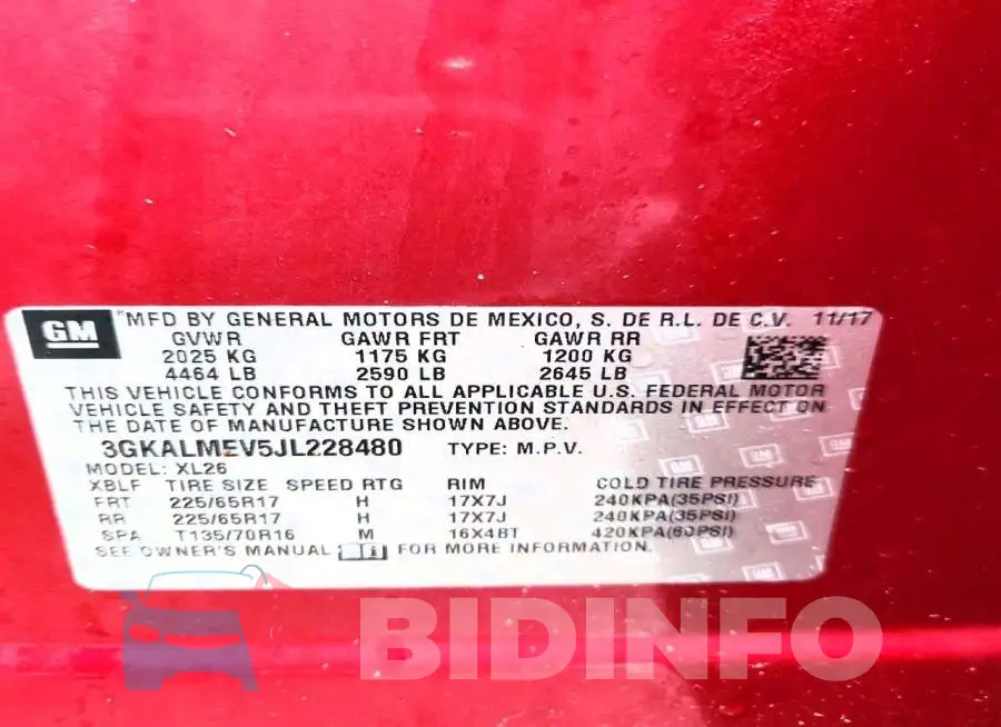 3GKALMEV5JL228480 Photo# 13