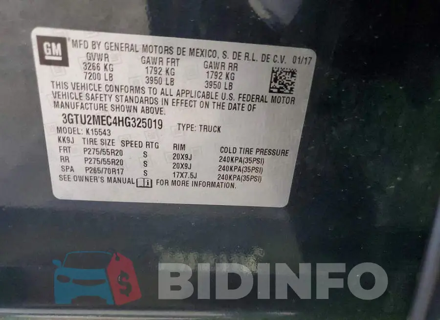 3GTU2MEC4HG325019 Photo# 13