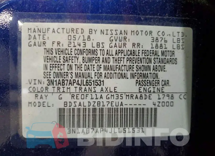 3N1AB7AP4JL651531 Photo# 12