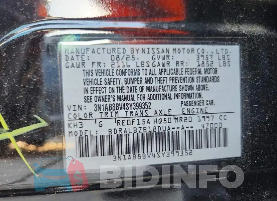 3N1AB8BV4SY399352 Photo# 12