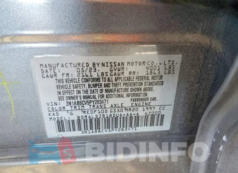 3N1AB8CV5PY283471 Photo# 12