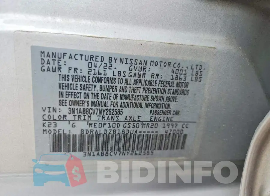 3N1AB8CV7NY262585 Photo# 12