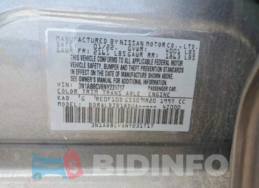 3N1AB8CV8NY231717 Photo# 12