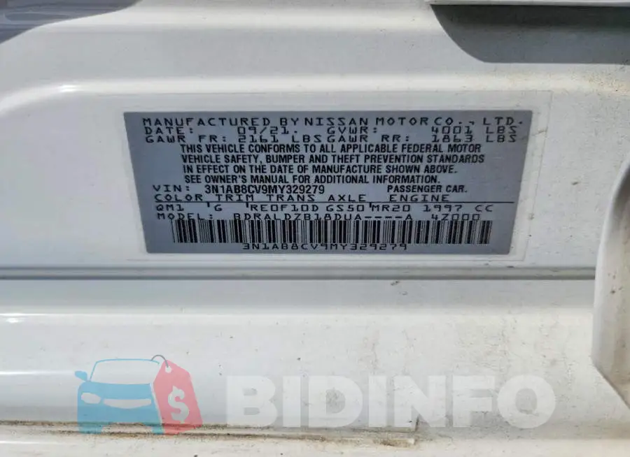 3N1AB8CV9MY329279 Photo# 12