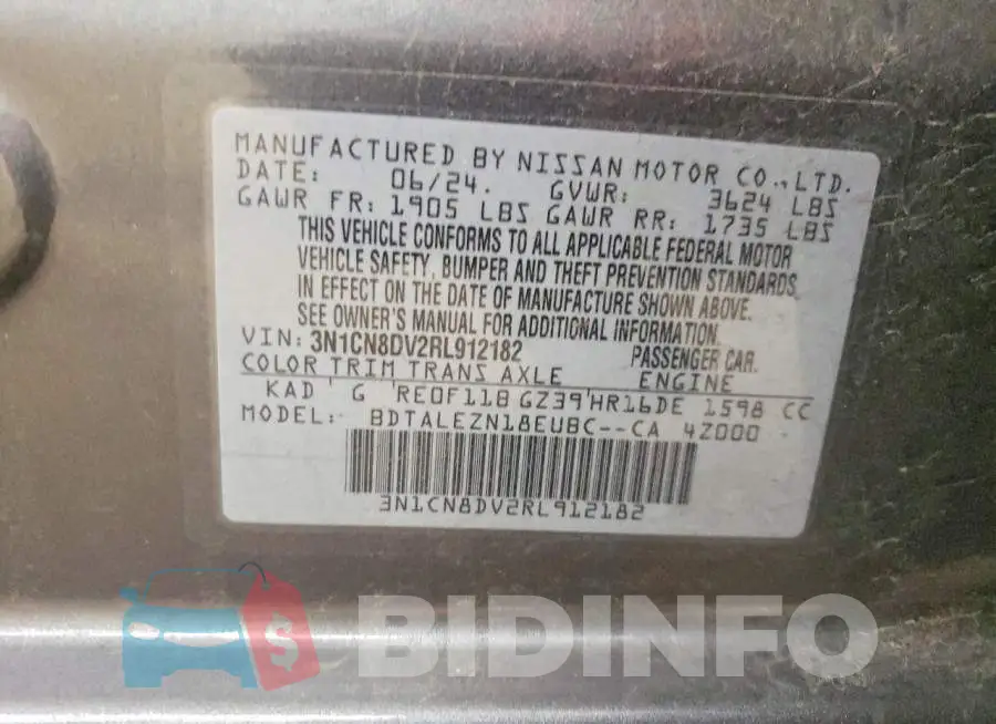 3N1CN8DV2RL912182 Photo# 12