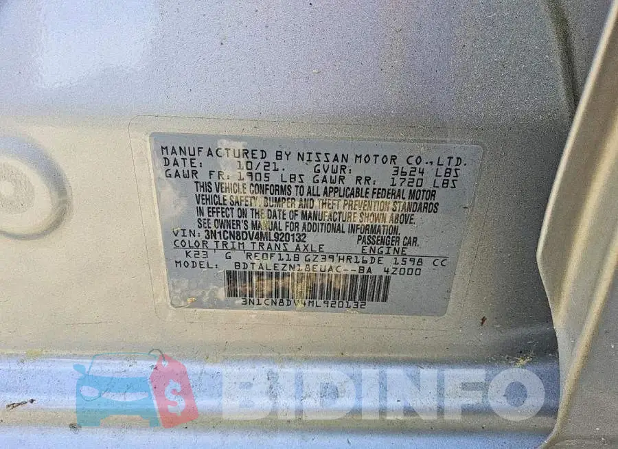 3N1CN8DV4ML920132 Photo# 12