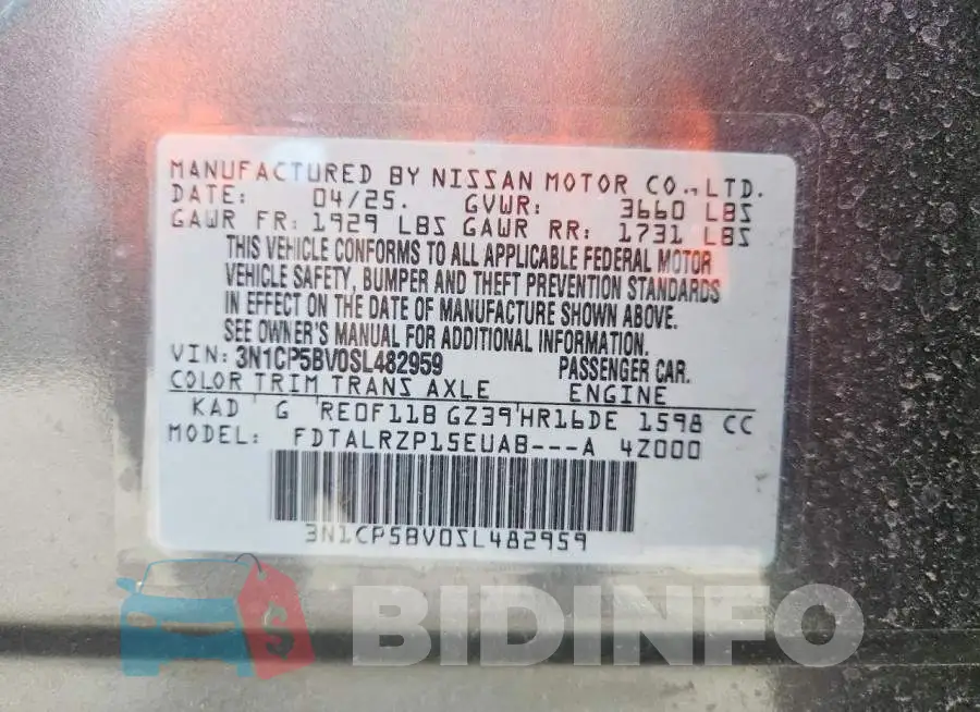 3N1CP5BV0SL482959 Photo# 13