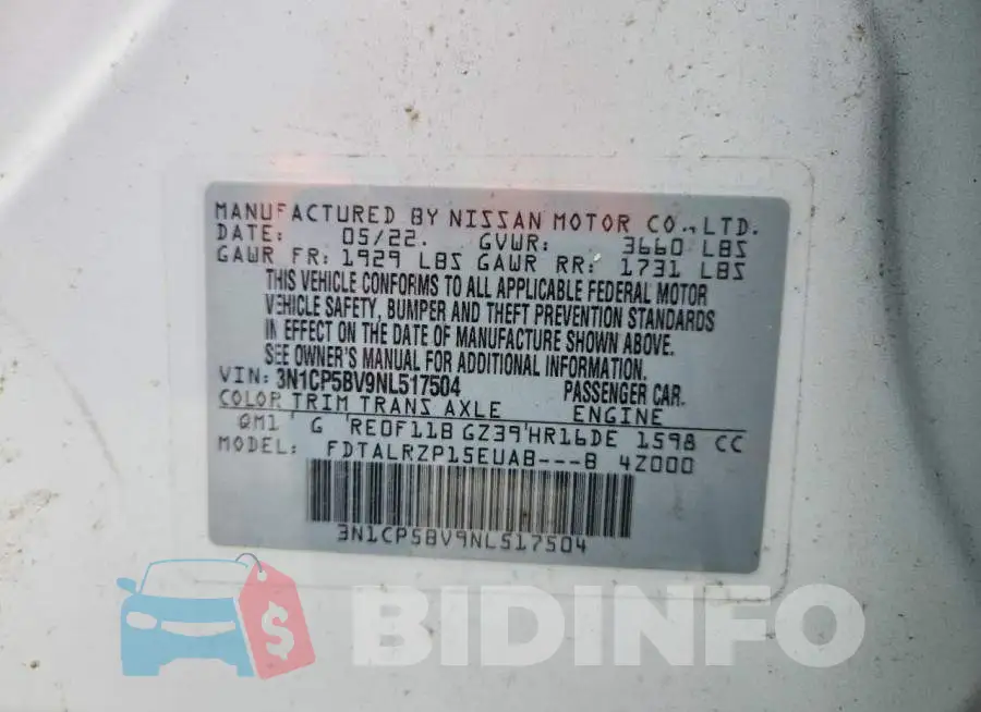 3N1CP5BV9NL517504 Photo# 13
