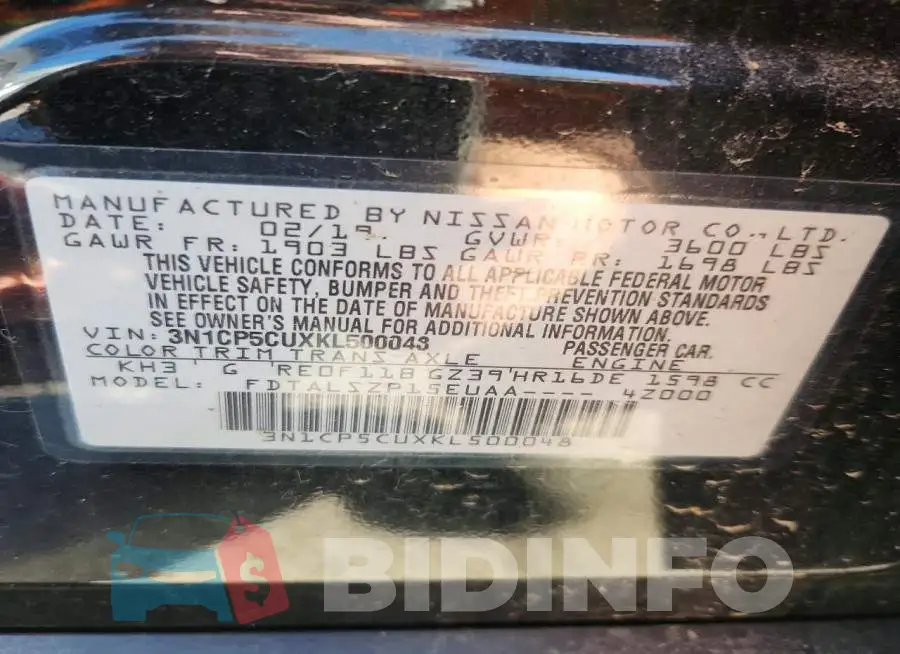 3N1CP5CUXKL500048 Photo# 13