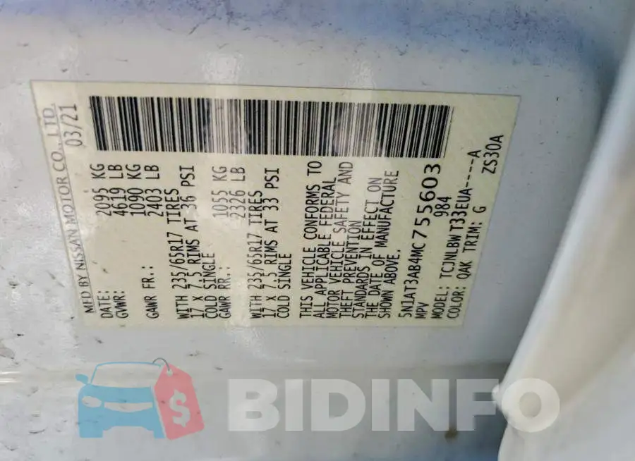 5N1AT3AB4MC755603 Photo# 13