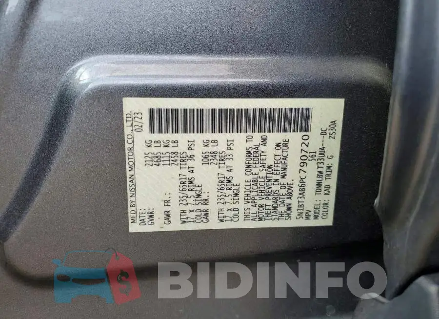 5N1BT3AB6PC790720 Photo# 12