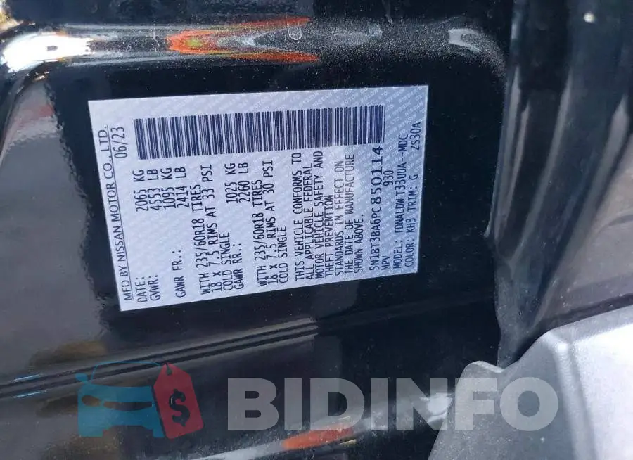 5N1BT3BA6PC850114 Photo# 12