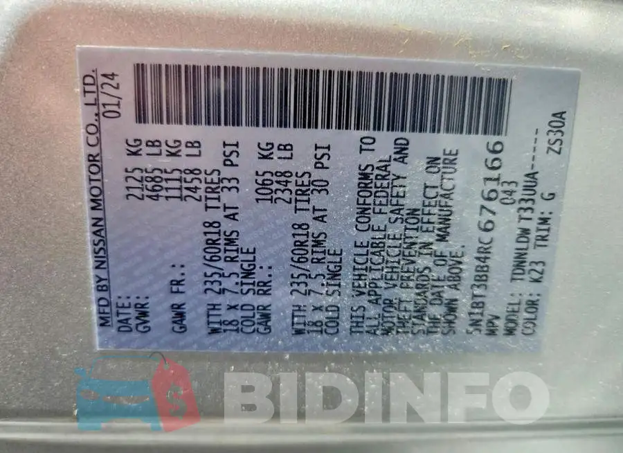5N1BT3BB4RC676166 Photo# 13