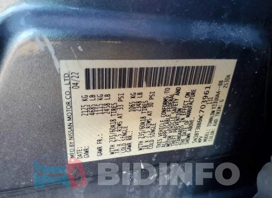 5N1BT3BB6NC703961 Photo# 13