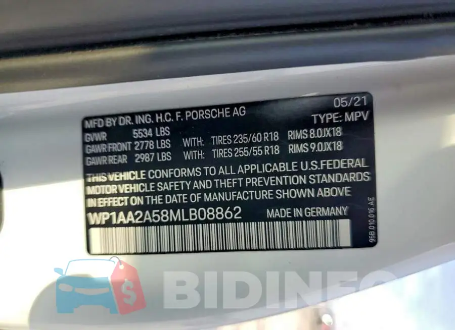 WP1AA2A58MLB08862 Photo# 13